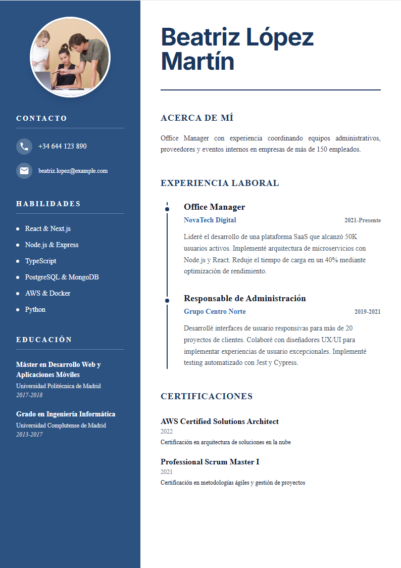 Administración Azul Oscuro